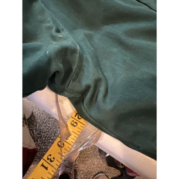 Eddie Bauer Mens Goose Down Quilted Jacket XL Dark Green Nylon Cotton - Picture 9 of 9